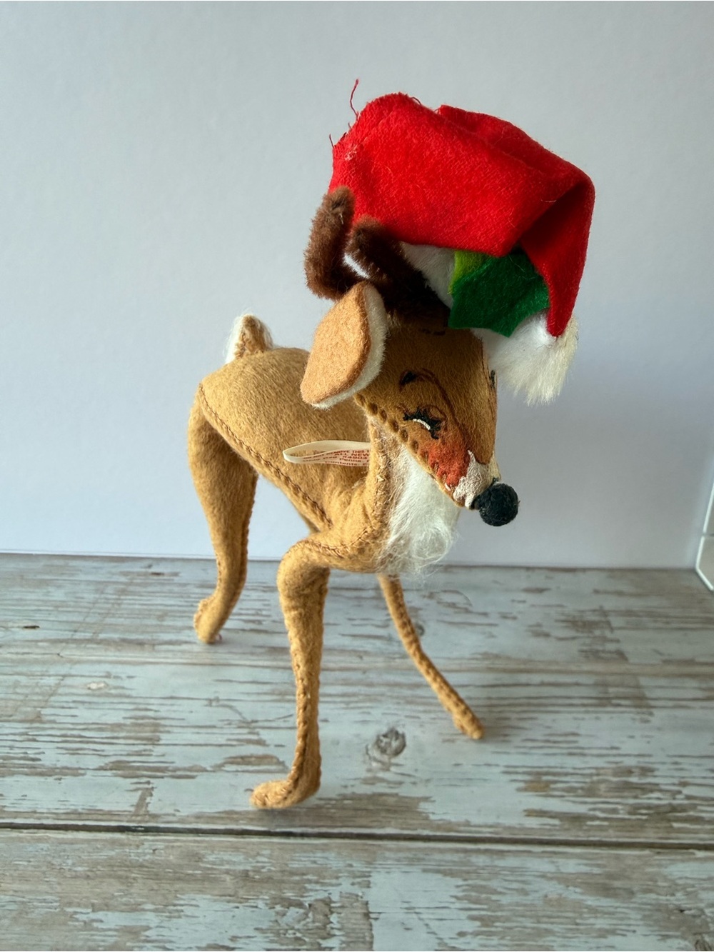 Christmas vintage 1965 Annalee Mobilitee Dolls - Reindeer With Santa Hat